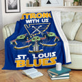 St. Louis Blues Baby Yoda Fleece Blanket The Force Strong 2 - PerfectIvy