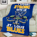 St. Louis Blues Baby Yoda Fleece Blanket The Force Strong 3 - PerfectIvy