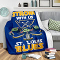St. Louis Blues Baby Yoda Fleece Blanket The Force Strong 4 - PerfectIvy