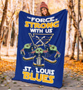 St. Louis Blues Baby Yoda Fleece Blanket The Force Strong 5 - PerfectIvy