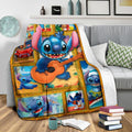Stitch Play Guitar Fleece Blanket Gift Idea 3 - PerfectIvy