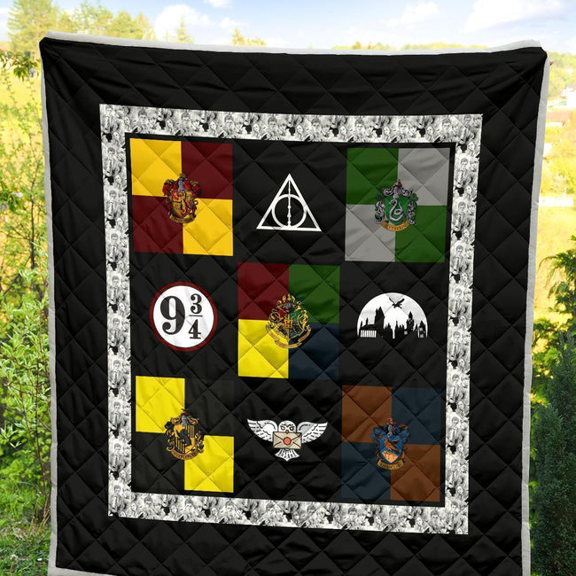 Symbols Harry Potter Quilt Blanket Bedding Decor Idea 2 - PerfectIvy