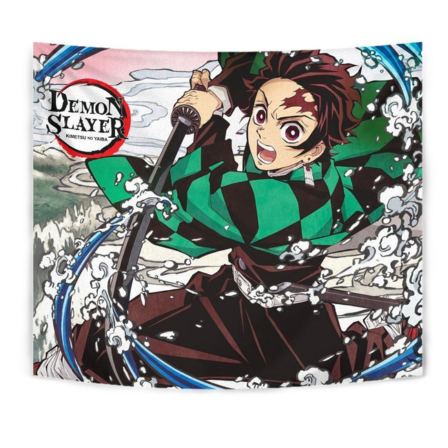 Tanjiro Water Skill Tapestry Kimetsu No Yaiba Anime Fan Gift 1 - PerfectIvy