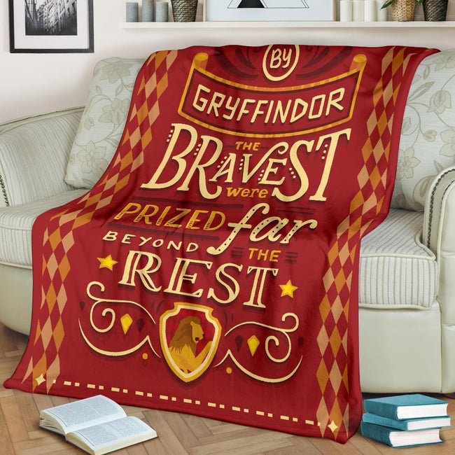 The Bravest Gryffindor Fleece Blanket For Harry Potter Bedding Decor 2 - PerfectIvy