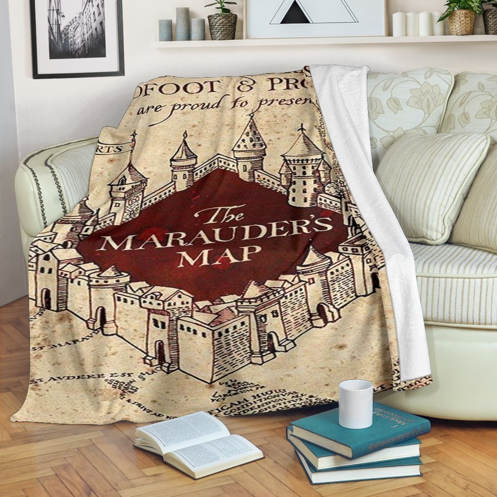 The Marauder's Map Fleece Blanket For Harry Potter Fan Gift Idea ...