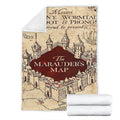 The Marauder's Map Fleece Blanket For Harry Potter Fan Gift Idea 4 - PerfectIvy