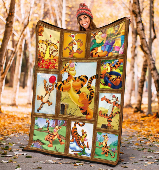 Tigger Fleece Blanket For Winnie The Pooh Friends Fan Gift 5 - PerfectIvy