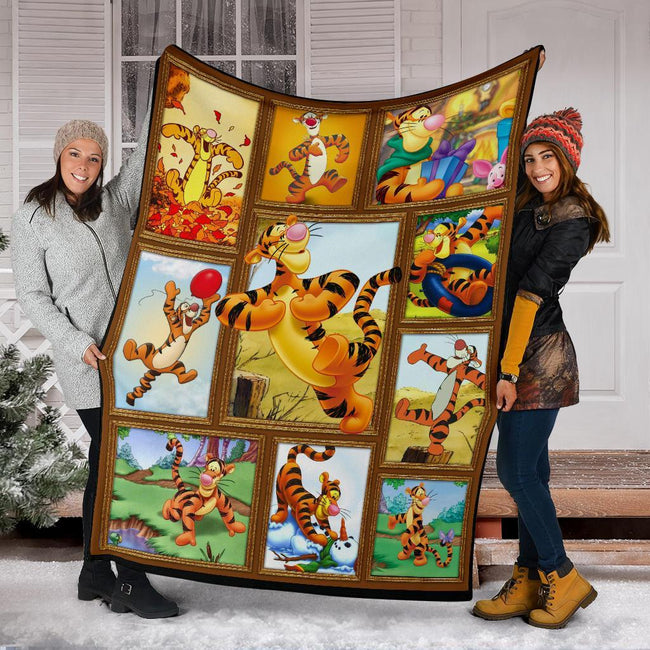 Tigger Fleece Blanket For Winnie The Pooh Friends Fan Gift 6 - PerfectIvy