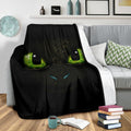 Toothless Face Night Fury Fleece Blanket Fan Gift 3 - PerfectIvy