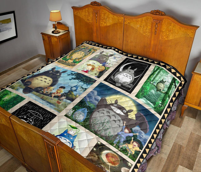Totoro Quilt Blanket Custom Anime My Neighbor Totoro Home Bedding 11 - PerfectIvy