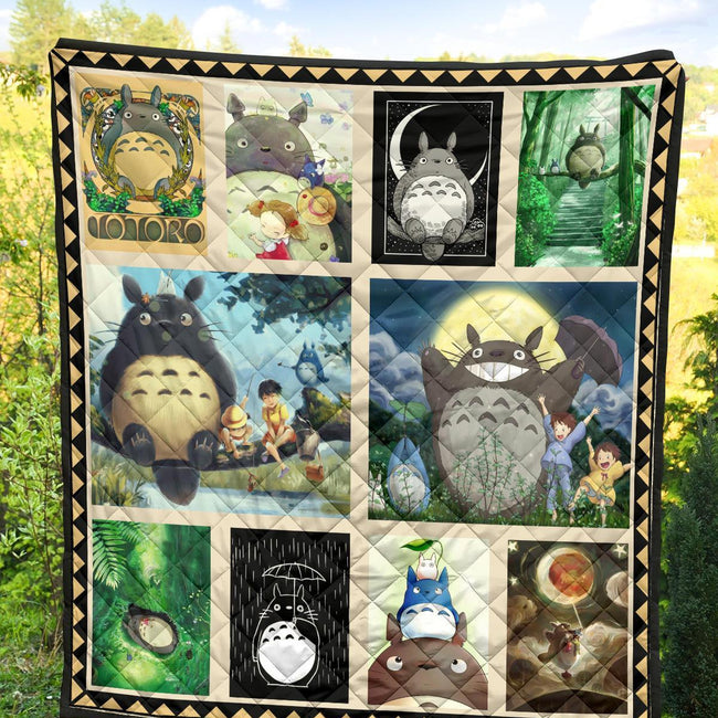 Totoro Quilt Blanket Custom Anime My Neighbor Totoro Home Bedding 4 - PerfectIvy