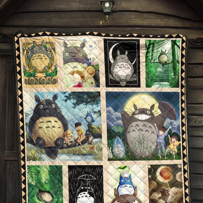 Totoro Quilt Blanket Custom Anime My Neighbor Totoro Home Bedding 5 - PerfectIvy