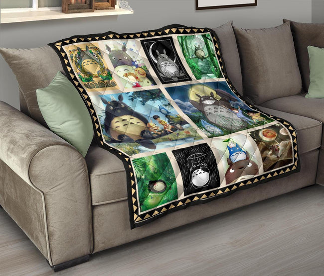 Totoro Quilt Blanket Custom Anime My Neighbor Totoro Home Bedding 9 - PerfectIvy