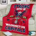 Washington Capitals Baby Yoda Fleece Blanket The Force Strong 3 - PerfectIvy