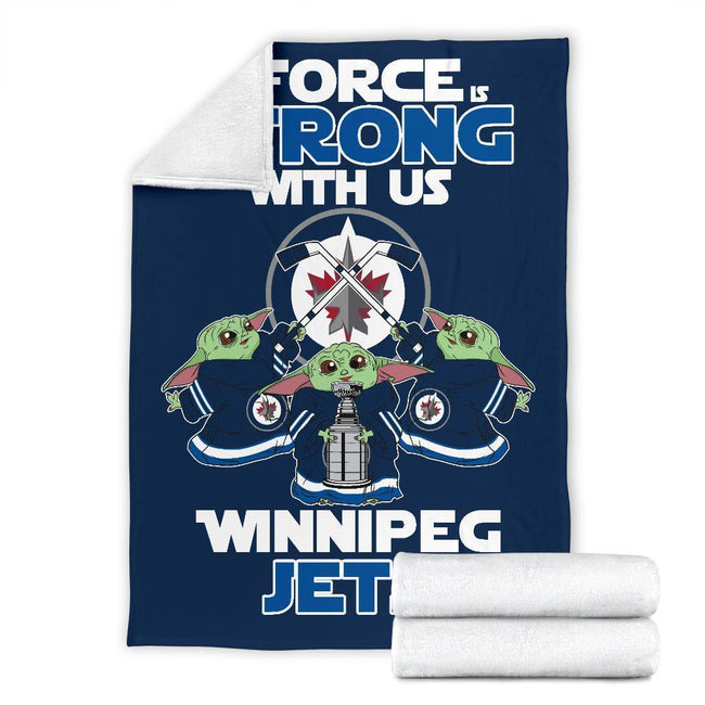 Winnipeg Jets Baby Yoda Fleece Blanket The Force Is Strong 7 - PerfectIvy