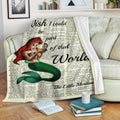 Wish I Could Be Part Of That World Ariel Fleece Blanket 2 - PerfectIvy
