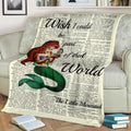 Wish I Could Be Part Of That World Ariel Fleece Blanket 1 - PerfectIvy