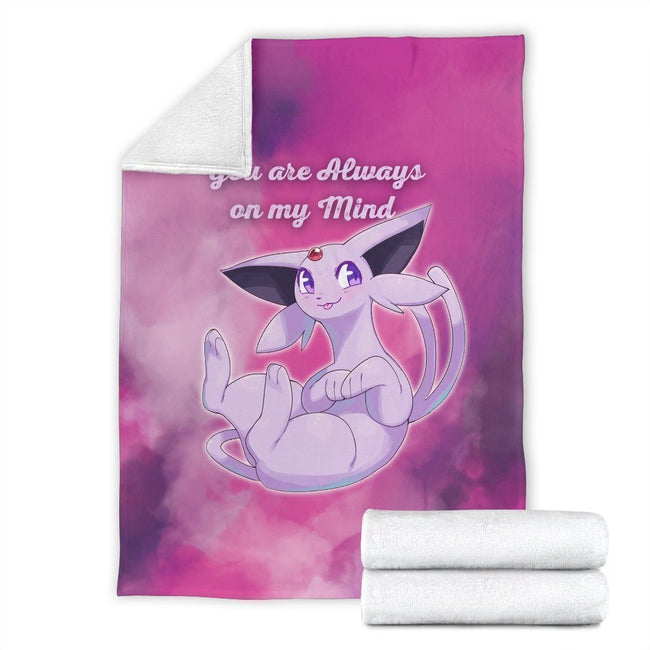 You Are On My Mind Espeon Fleece Blanket Fan 4 - PerfectIvy