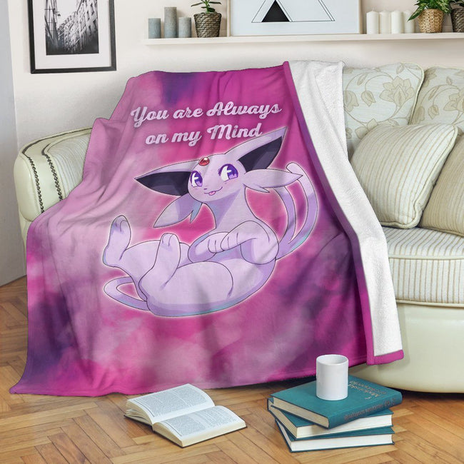 You Are On My Mind Espeon Fleece Blanket Fan 1 - PerfectIvy